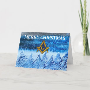 Freemason Masonic Mason Freemason Christmas Thank You Card