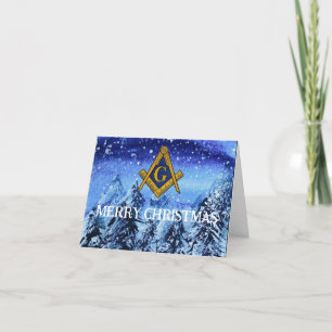 Freemason Masonic Mason Freemason Christmas Thank You Card