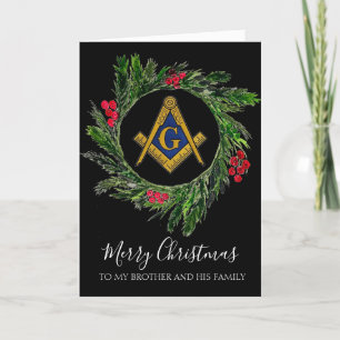 Freemason Masonic Mason Freemason Christmas Thank You Card