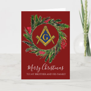 Freemason Masonic Mason Freemason Christmas Thank You Card