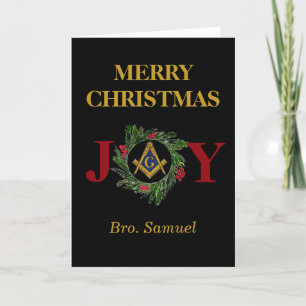 Freemason Masonic Mason Freemason Christmas Thank You Card