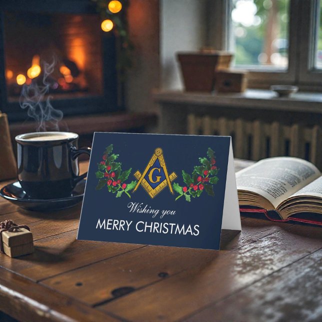 Freemason Masonic Mason Freemason Christmas Thank You Card (Creator Uploaded)