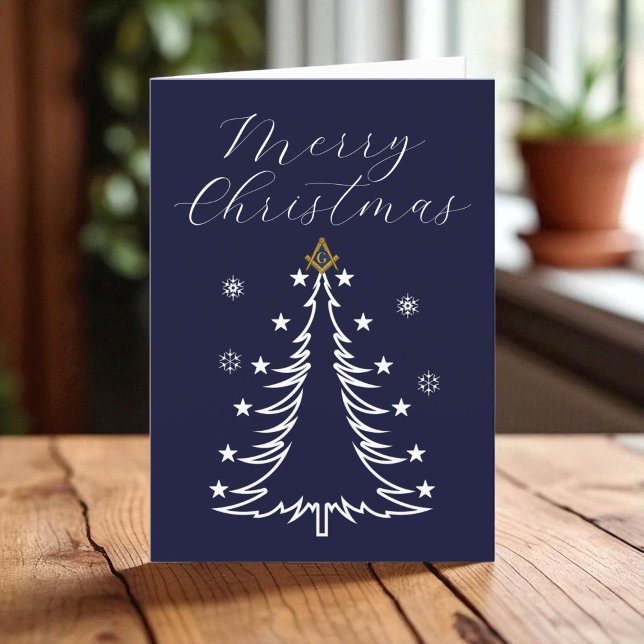 Freemason Masonic Mason Freemason Christmas Thank You Card (Creator Uploaded)
