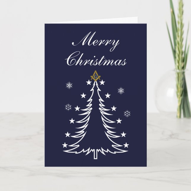 Freemason Masonic Mason Freemason Christmas Thank You Card (Front)