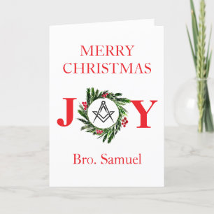 Freemason Masonic Mason Freemason Christmas Thank You Card