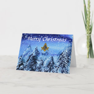 Freemason Masonic Square and Compass Christmas Thank You Card