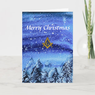 Freemason Masonic Square and Compass Christmas Thank You Card