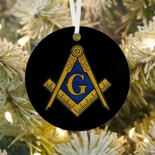 Freemason Masonic Square and Compass Freemasonry Metal Tree Decoration