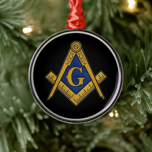 Freemason Masonic Square and Compass Freemasonry Metal Tree Decoration (Tree)