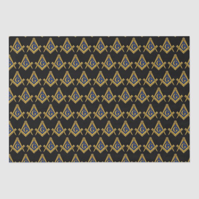 Freemason Masonic Square and Compass Freemasonry Tissue Paper (Front)