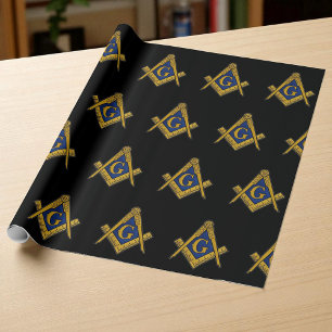 Freemason Masonic Square and Compass Freemasonry W Wrapping Paper