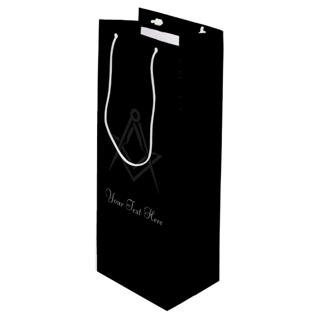 Freemason Masonic Square and Compass Freemasonry Wine Gift Bag (Front Angled)