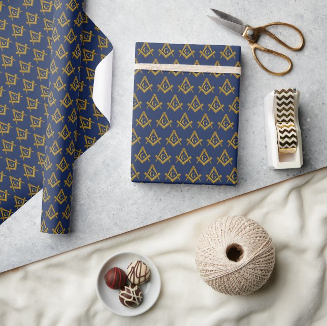 Freemason Masonic Square and Compass Freemasonry Wrapping Paper (Crafts)