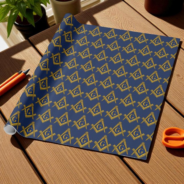 Freemason Masonic Square and Compass Freemasonry Wrapping Paper (Creator Uploaded)