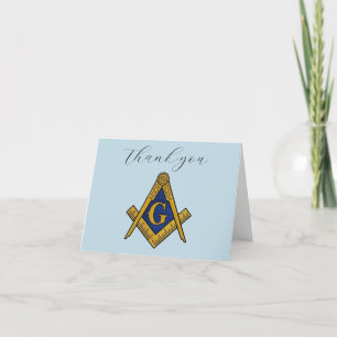 Freemason Masonic Square and Compass Thank you  Card