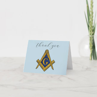 Freemason Masonic Square and Compass Thank you  Card