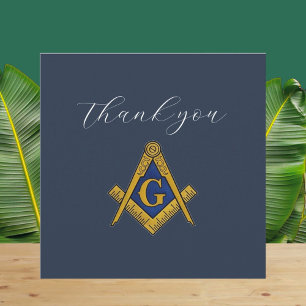 Freemason Masonic Square and Compass Thank you  Card