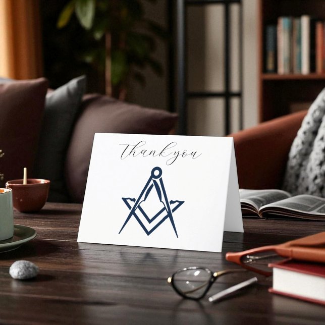 Freemason Masonic Square and Compass Thank you  Card (Creator Uploaded)