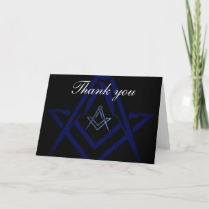 Freemason Masonic Square and Compass Thank you  Card