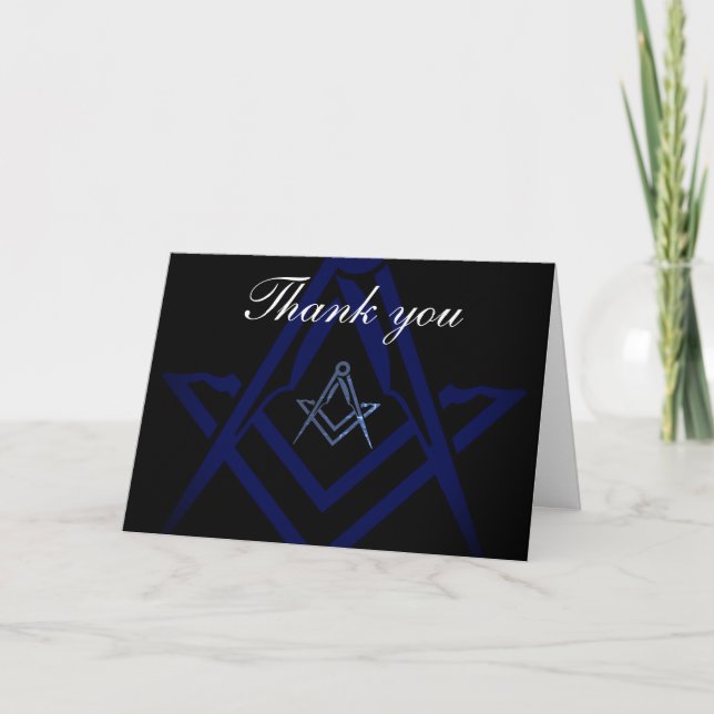 Freemason Masonic Square and Compass Thank you  Card (Front)