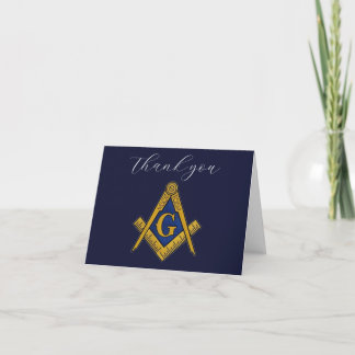 Freemason Masonic Square and Compass Thank you Card