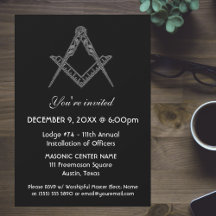 Freemason Masonry Black Square and Compass