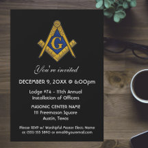 Freemason Masonry Black Square and Compass