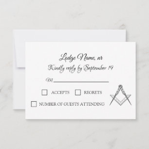 Freemason Masonry Masonic RSVP Card