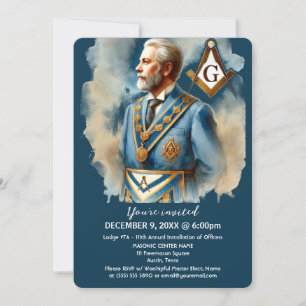 Freemason Masonry Square and Compass Masonic Invitation