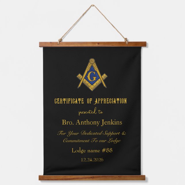 Freemason Master Mason Lodge Masonry Hanging Tapestry (Front)