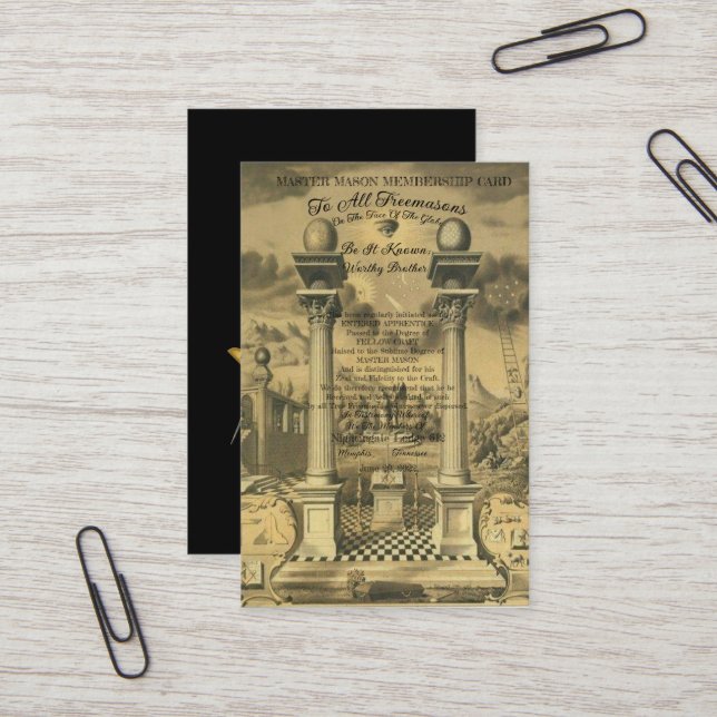 Freemason Membership Card (Front/Back In Situ)