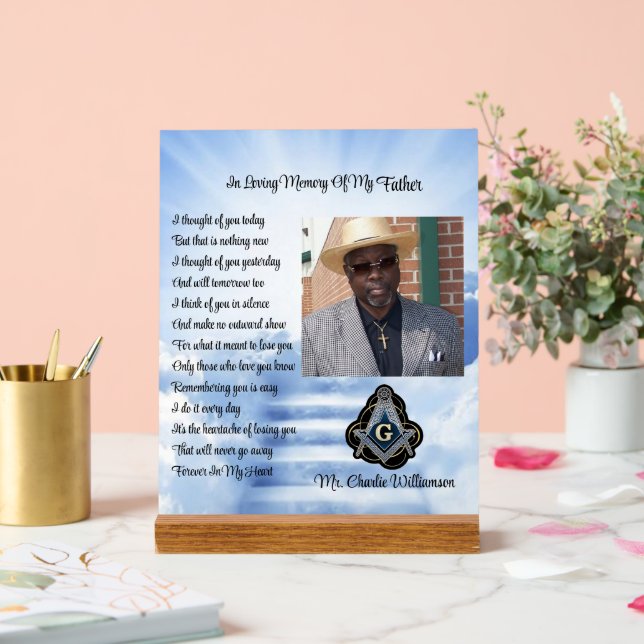 Freemason Memorial Photo Acrylic Sign (Wedding)