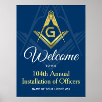 Freemason Navy Blue and Gold Masonic Welcome Party