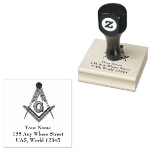 Freemason Personalised  Rubber Stamp