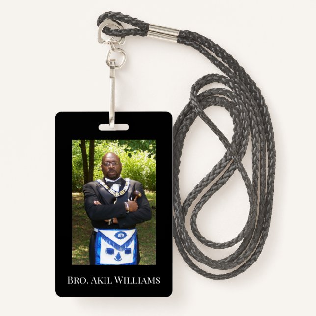 Freemason Photo ID Badge (Front with Lanyard)