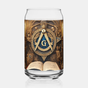 Freemason Printed Can Glass