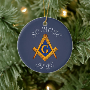 Freemason Square and Compass Charity Masonic  Ceramic Tree Decoration