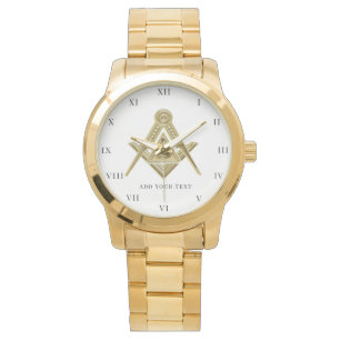 Freemason Square and Compass Charity Masonic gold Watch