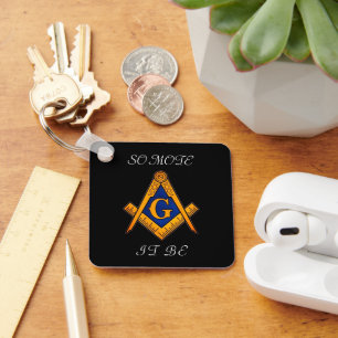 Freemason Square and Compass Charity Masonic  Key Ring