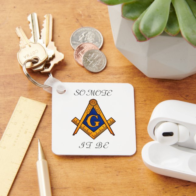 Freemason Square and Compass Charity Masonic  Key Ring (Desk)