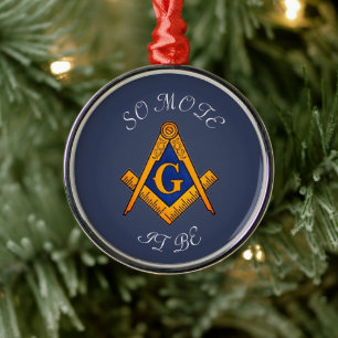 Freemason Square and Compass Charity Masonic  Metal Tree Decoration