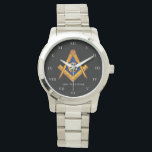 Freemason Square and Compass Charity Masonic Watch<br><div class="desc">So mote it be,  Freemason,  square and compass,  charity,  Masonic symbol watch. Personalise it with your own text.</div>