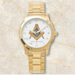 Freemason Square and Compass Charity Masonic Watch<br><div class="desc">Worshipful master,  Freemason,  square and compass,  charity,  Masonic symbol watch.</div>