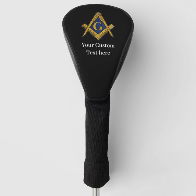 Freemason Square and Compass Masonic Gift Golfer Golf Head Cover (Front)