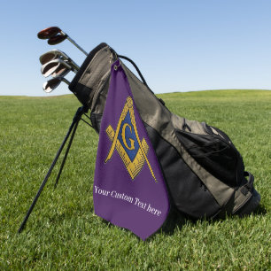 Freemason Square and Compass Masonic Gift Golfer Golf Towel