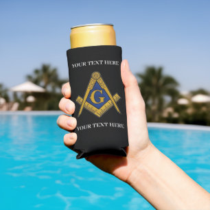 Freemason Square and Compass Masonic Masonry Seltzer Can Cooler