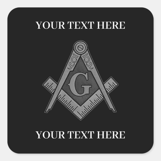 Freemason Square and Compass Masonic Masonry Sticker (Front)