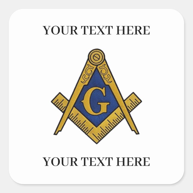 Freemason Square and Compass Masonic Masonry Sticker (Front)