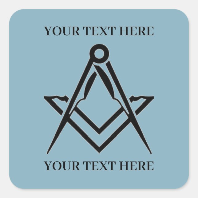 Freemason Square and Compass Masonic Masonry Sticker (Front)