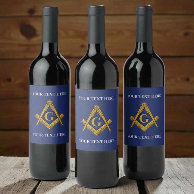 Freemason Square and Compass Masonic Masonry Wine Label (Creator Uploaded)